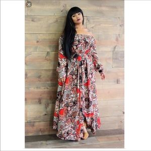 Generously sized maxi dress w/belt